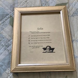 Angelic name poem in frame